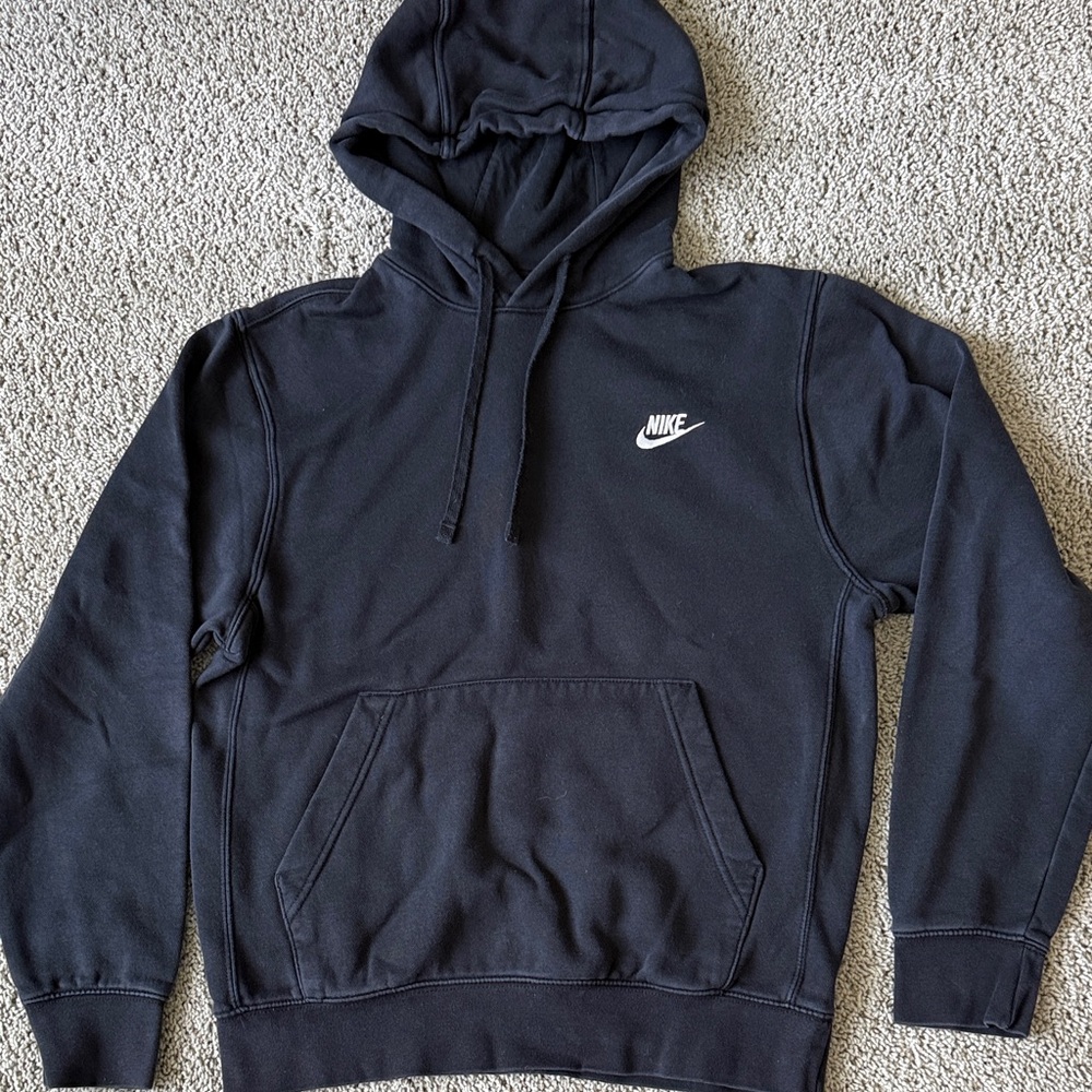 Nike Black Hoodie with White Swoosh Logo